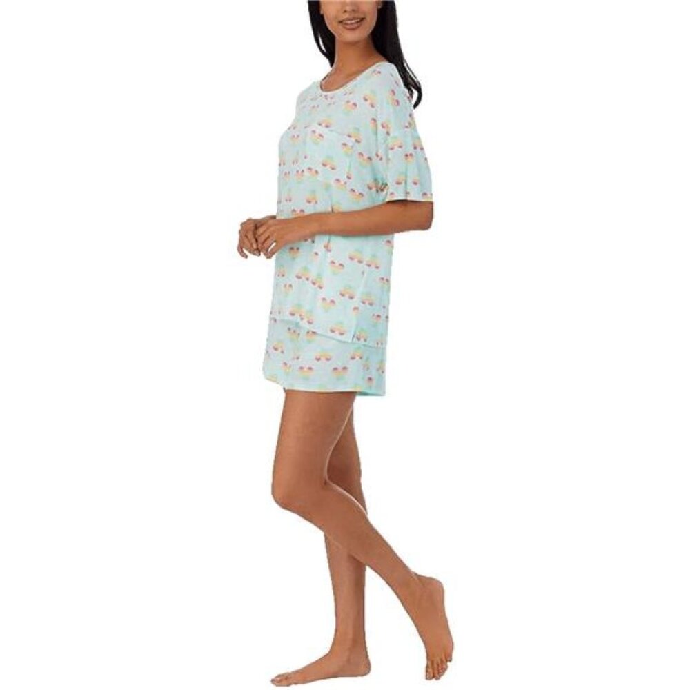 Disney Womens Short Pajama Set with Pockets (Light Green/Pink, Large) - Picture 3 of 7